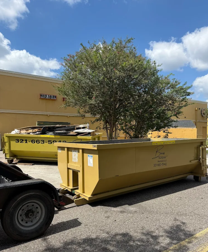 Commercial dumpster rental at an Orlando FL business
